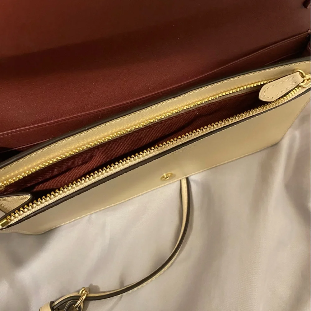 Coach Anna Foldover Crossbody Clutch | Evergreen Floral Print & Detachable Strap - Picture 14 of 16